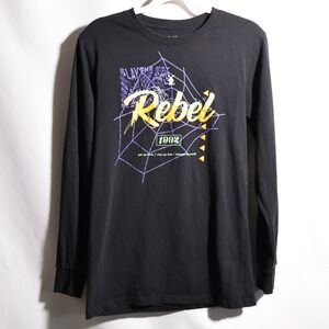 Dutch Bros Coffee Rebel 1992 Black Long Sleeve Halloween Web Graphic T-Shirt M